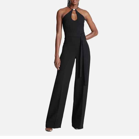 Halston Pants - NWT ❣️ Halston Ema Cutout Wide-Leg Halter Jumpsuit Size 2